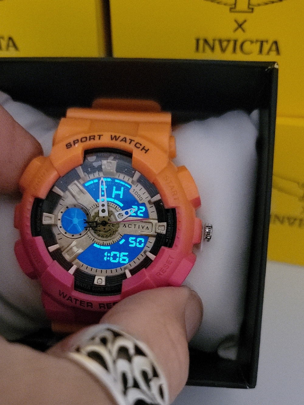 NWT Activa X Invicta Mens Watch Pixel A Tequila Sunrise ACW499-014 Unisex 50mm - Picture 4 of 13
